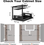 REALINN Under Sink Organizer, Pull Out Cabinet Storage 2 Tier Slide Out Sink - Image 2