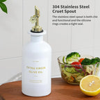 HOMCDALY Olive Oil Dispenser for Kitchen, 11.8oz Glass kitchen Dispenser Bottle - Image 7