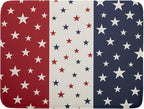 Blue Red White Star July of 4th Patriotic Dish Drying Mat by Aytipun