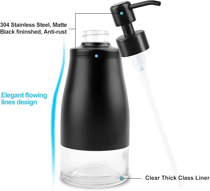 AUMIO Dish Soap Dispenser with Stickers, 2 Pack Kitchen Dish Refillable Liquid - Image 4