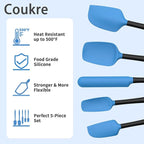 Coukre Silicone Spatula Set of 5, High Temperature Resistant, Food Grade - Image 3