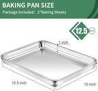 Baking Sheets Set of 2, HKJ Chef Cookie Sheets 2 Pieces & Stainless Steel - Image 2