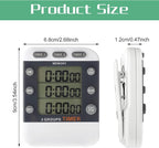 Photect 2 Pcs Digital Kitchen Timer 3 Channels Multi Timer Loud Adjustable - Image 2