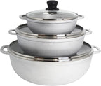 IMUSA Caldero Stock Pot with Glass Lid 3pc Set, 1.5/3.5/7 QT, Cast Aluminum by VisitIMUSA