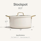 CAROTE 8QT Full Clad Tri Ply Stainless Steel Stock Pot - Image 2