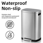 KdbK 13 Gallon Trash Can with Lid, 50L Fingerprint Proof Stainless Steel - Image 5
