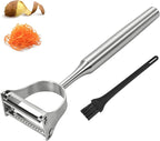 Stainless Steel 2 in 1 Julienne Peeler – Dual Blade Vegetable Cutter by Dreamoon