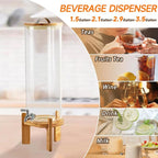 Beverage Dispenser, 3.5 Gallon Glass Drink Dispenser - Image 4