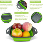 AUAUY 2 PCS Collapsible Colander Set, Square Silicone Folding Colander - Image 4