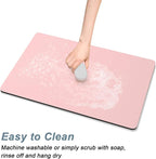Rnivvi Coffee Mat, Hide Stain Rubber Backed Absorbent Dish Drying Pad - Image 5