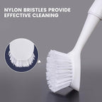 Dish Brush with Handle, 2 Pack Dish Scrub Brush with Built-in Scraper and 2 - Image 4