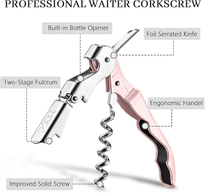 HYZ 2-Pack Wine Opener Waiter Corkscrew, Professional Wine Key - Image 2