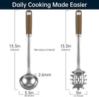 Safring Stainless Steel Soup Ladle and Spaghetti Spoon Set, Heat Resistant - Image 2
