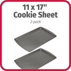 GoodCook Everday Nonstick Carbon Steel 17 x 11-Inch Baking Sheet Set, 2 Pack – - Image 2