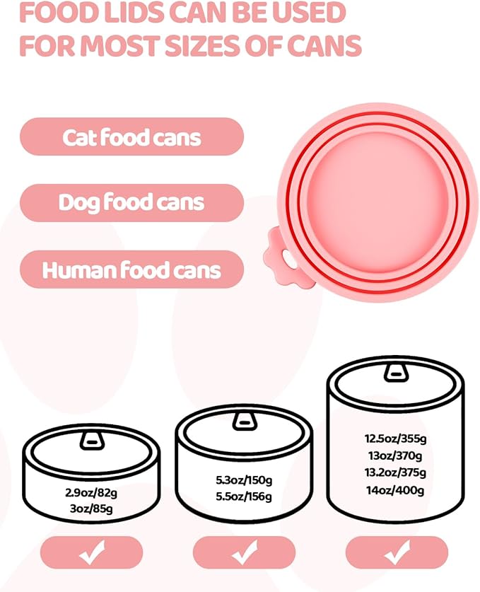 5 PCS Cat Food Can Covers Lids Set, Silicone Pet Food Can Lids - Image 6