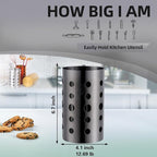 QRU Kitchen Utensil Holder for Countertop, Stainless Steel Cooking Utensil - Image 4