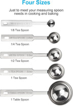 5PCS OstWony Measuring Spoons Set, Includes 1/8 tsp, 1/4 tsp, 1/2 tsp, 1 tsp - Image 2