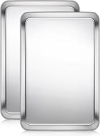 Terlulu Baking Sheet, Cookie Sheet, Stainless Steel Baking Pan, 2 Piece-16''x by Terlulu