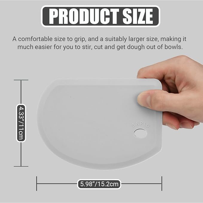 Sapid Flexible Curved Edge Silicone Bowl Scraper, Food Grade Dough Scraper - Image 3