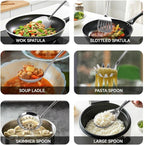 VALESKA 6PCS Stainless Steel Cooking Utensils Set, Metal Kitchen Utensils Set - Image 3
