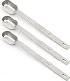 3PCS 3/4tsp Single Measuring Spoon, Stainless Steel Long Handle Individual by BERYLER