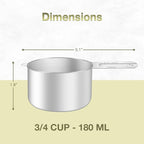 2PCS 3/4Cup Single Measuring Cup, Etched Inner Scale Stainless Steel Measure - Image 2
