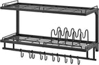 CHOEZON Pot Rack, Wall Mounted Pan Holder, 2-Tier Pot and Pan Organizer - Image 9