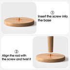 KitchLife Wooden Paper Towel Holder Countertop, Fits Jumbo Roll - Image 3
