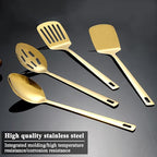 Homquen Gold Kitchen Utensils Set 4pcs, Titanium Gold Plating Stainless Steel - Image 3