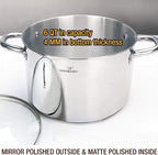 HOMICHEF Stock Pot 6 Quart Nickel Free Stainless Steel - 6 Qt Soup Pot - Small - Image 2
