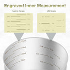 2PCS 1Cup Single Measuring Cup, Etched Inner Scale Stainless Steel Measure Scoop - Image 3