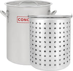 CONCORD 42 QT Stainless Steel Stock Pot w/Basket. Heavy Kettle. Cookware by ConcordCookware