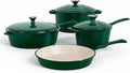 DishDelight Enameled Cast Iron Pots and Pans Set, 7 Piece Dutch Oven Set by DishDelight