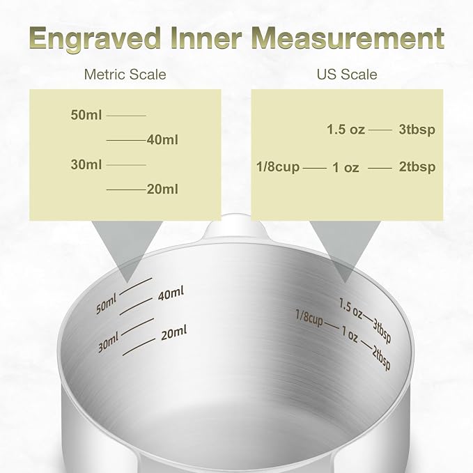 1PCS 1/4Cup Single Measuring Cup, Etched Inner Scale Stainless Steel Measure - Image 3