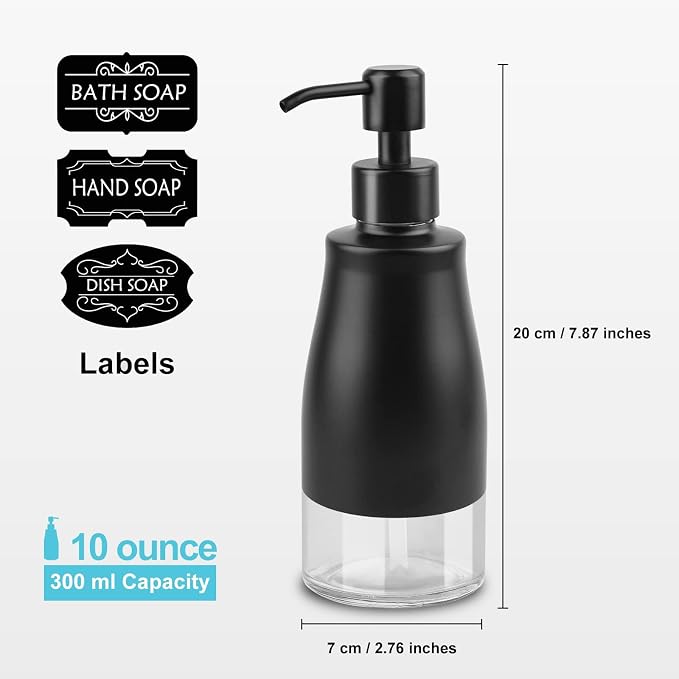 AUMIO Soap Dispenser with Non-Slip Silicone Pad, 2 Pack Kitchen Dish Refillable - Image 3