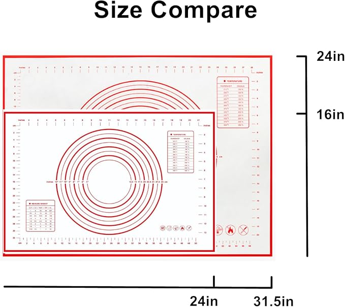 Extra Large 31.5" x 24" Silicone Baking Mat | Non-Slip Pastry & Dough Mat - Image 3
