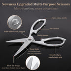 Newness Multi-Purpose Kitchen Scissors, Premium Stainless Steel Solid Kitchen - Image 5