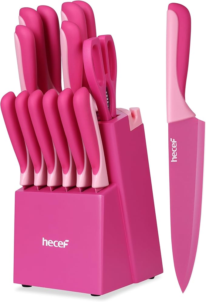 hecef 15 Pieces Kitchen Knife Set by hecef