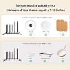 Pot Lid Organizer and Cutting Board Holder, Stainless Steel Kitchen Storage Rack - Image 2