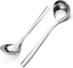 2Pcs Small Ladle and Slotted Spoon, Heavy Duty 304 Stainless Steel Gravy Ladle by Realand