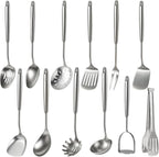 Newness 12 Pcs Cooking Utensils Set, 304 Stainless Steel Kitchen Utensils Set by NewnessFocusOnStainlessSteel