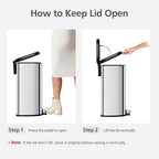 Garvee Stainless Steel Trash Can, 50 L/13 gal Hands Free Garbage Can - Image 9