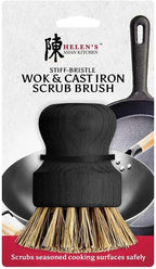 Helen’s Asian Kitchen Wok and Cast Iron Scrub Brush, Natural Stiff-Union - Image 2