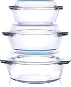 Set of 6 Pieces Round Tempered Glass Casserole Dish by HUSANMP