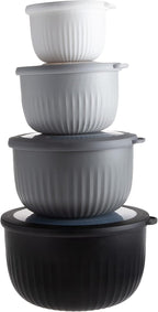 COOK WITH COLOR Prep Bowls with Lids- Wide and Deep Nesting Plastic Small by CookwithColor