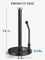 SMARTAKE Paper Towel Holder, Paper Towel Dispenser Standing Weighted Base Non - Image 5