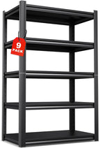 Set of 9 71"H Garage Shelving-2050LBS 5 Tier Storage Shelves, Adjustable Heavy by Unknown
