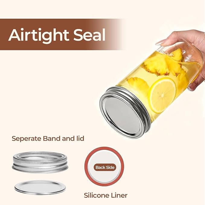 ComSaf 24 oz Mason Jars Wide Mouth 6 Pcs, Large Canning Jars - Image 3