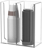 Richboom Acrylic Coffee Cup and Lid Storage Organizer Holder, 2 Compartments - Image 3