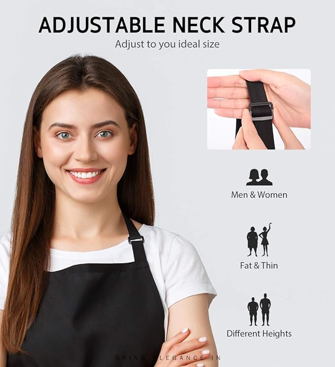 Syntus Apron for Men Women, Adjustable Cooking Kitchen Chef Aprons - Image 5